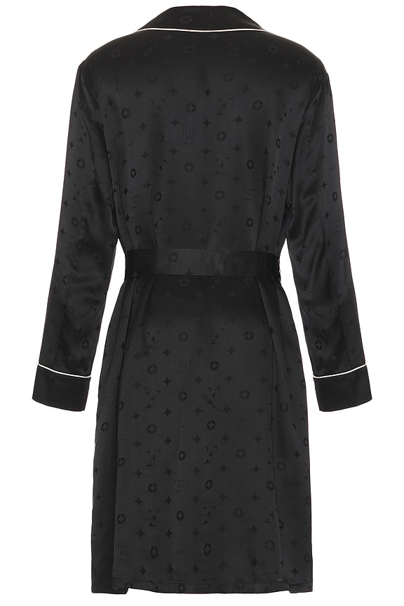 view 2 of 5 Men's Silk Jacquard Robe in Black