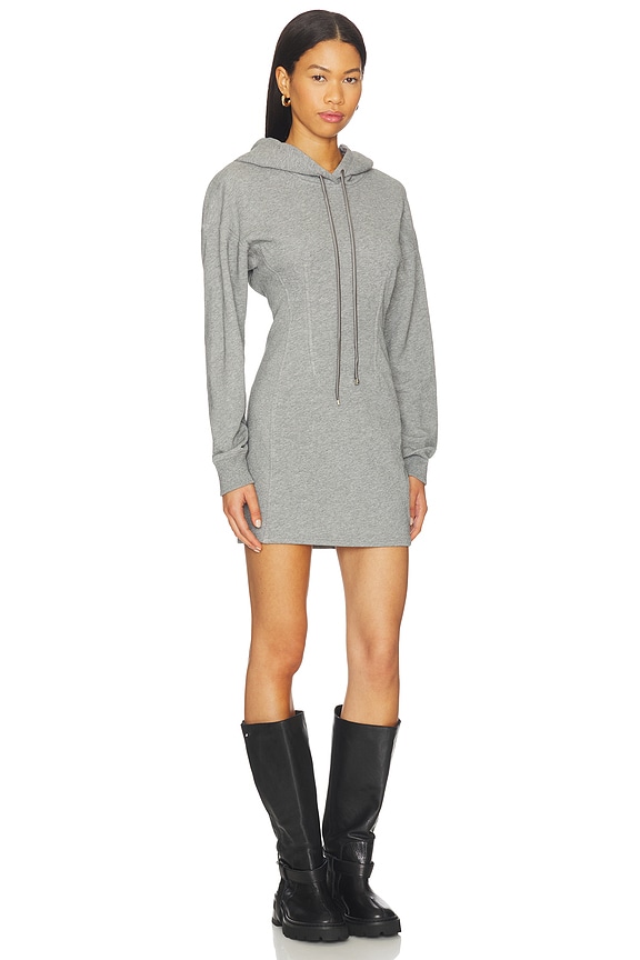 view 2 of 3 Hoodie Corset Dress in Medium Heather Grey