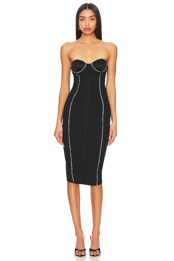 view 2 of 5 Brilliant Mesh Bustier Dress in Black