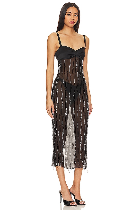 view 2 of 4 VESTIDO DANGLING STONES in Black