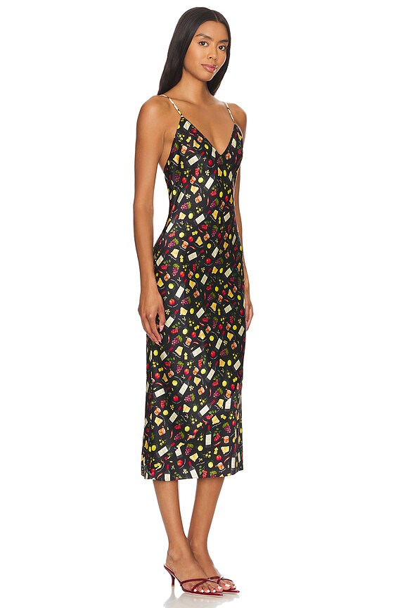 view 2 of 3 V-neck Slip in Black Ciao Amore Print in Black - Ciao Amore Print