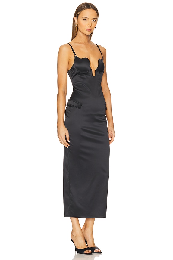view 2 of 3 U-plunge Maxi Dress in Black