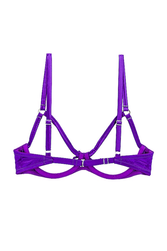 view 2 of 2 Luxe Strappy Bondage Underwire Bra in Pansy