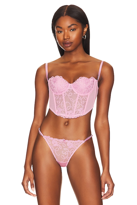 view 2 of 5 Bella Embroidery Open Back Bustier in Bisou