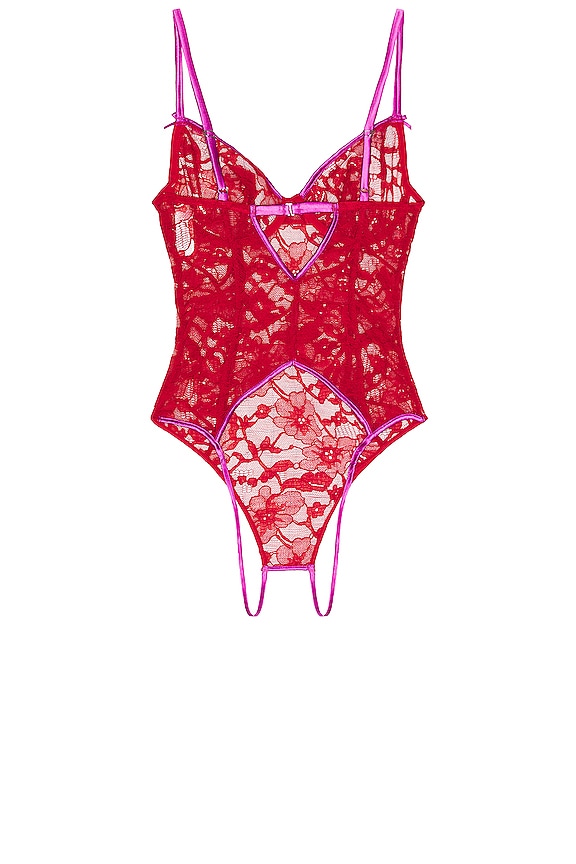 view 2 of 2 MAGNOLIA LACE OUVERT ボディスーツ in Rouge