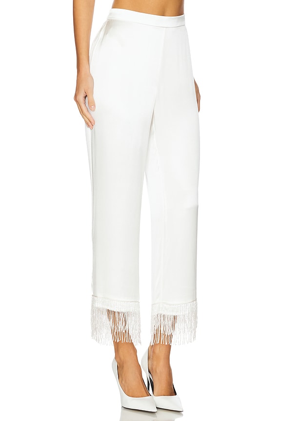 view 2 of 6 x Galia Lahav Beaded Fringe Silk Pant in Ivory