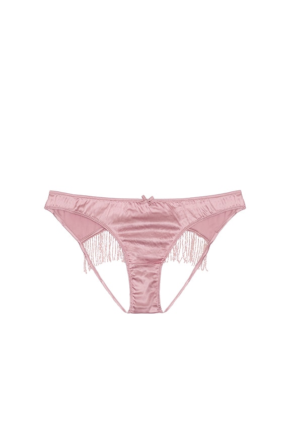 view 2 of 2 Beaded Fringe Ouvert Heart Shaped Panty in Rosebud
