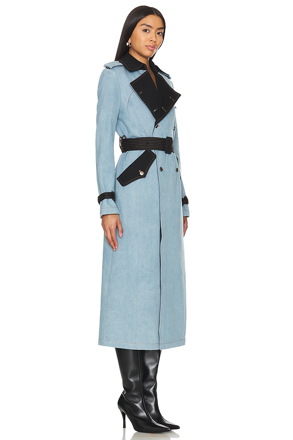 view 2 of 3 Denim Trench in Black & Lightwash Denim