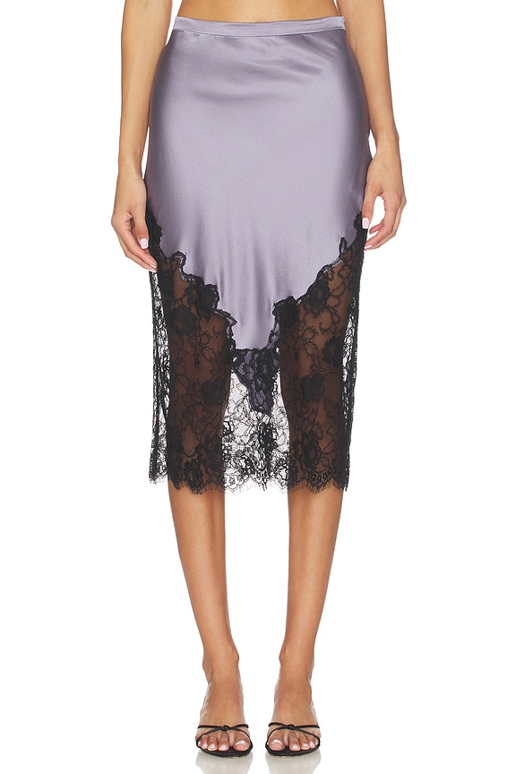 view 1 of 6 FALDA JULIET LACE AND SILK in Lavender Smoke