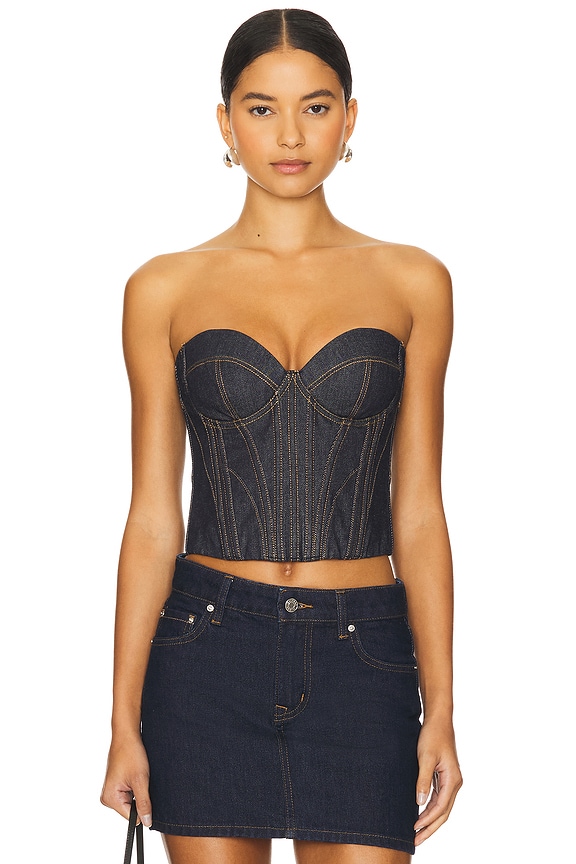 view 2 of 5 Denim Bustier in Indigo Denim