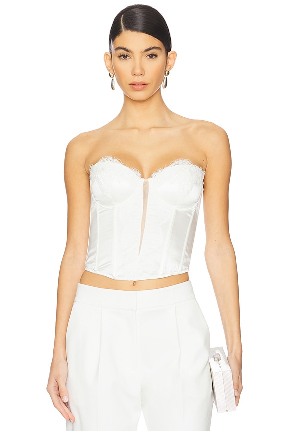 view 2 of 6 BUSTIER EN DENTELLE BEADED IRIS in Ivory