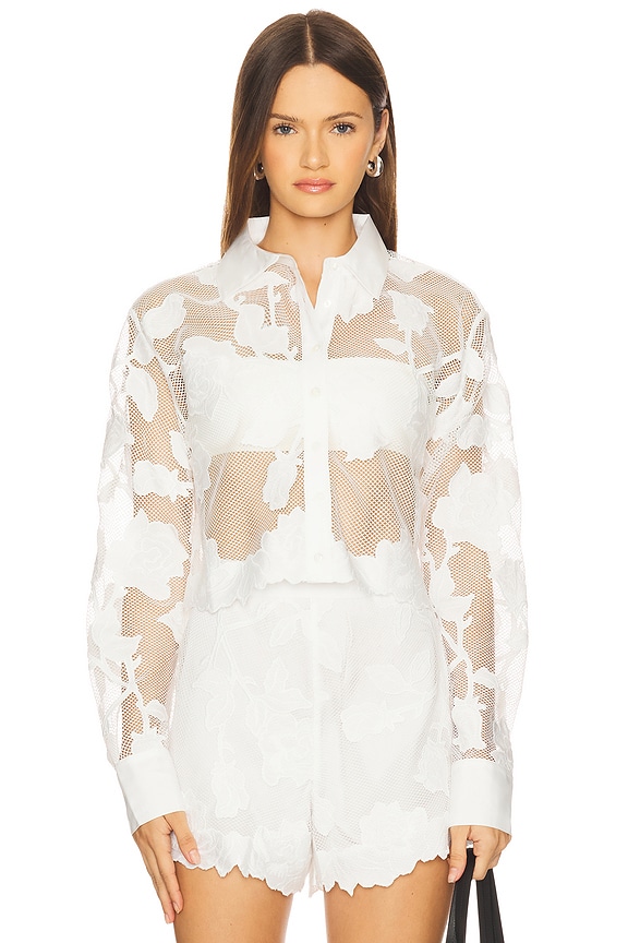 view 2 of 5 Collette Cropped Shirt in Ivory