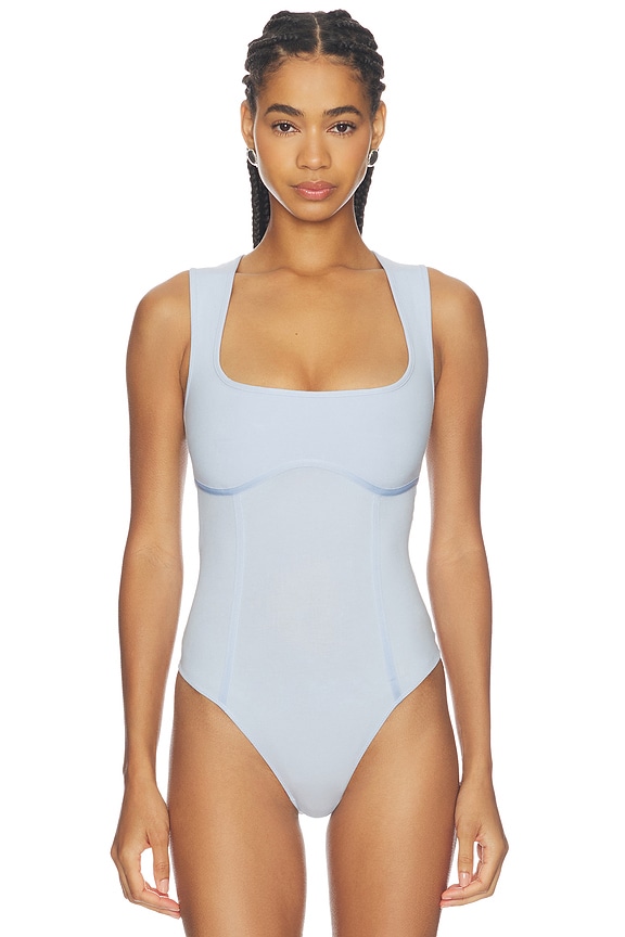 view 2 of 5 Organic Cotton Scoop Neck Bodysuit in Ice Queen