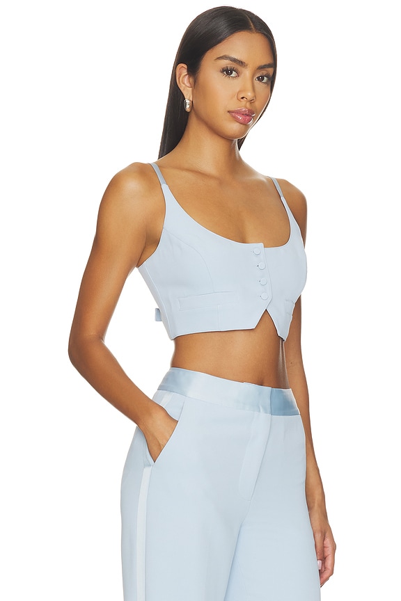 view 2 of 4 Tuxedo Crop Vest in Raindrop