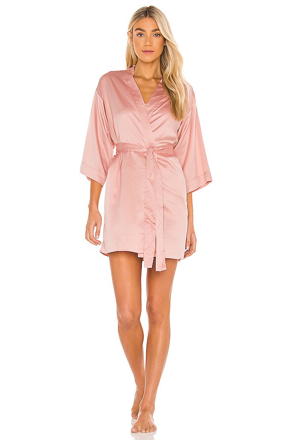 view 2 of 4 Victoria Solid Charm Wrap Robe in Apricot