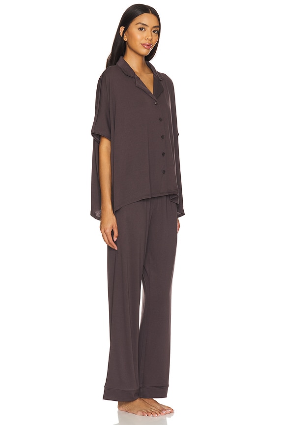 view 2 of 3 SOLID KNIT CAFTAN 파자마 세트 in Roasted