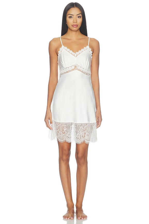 view 2 of 5 Skyler Solid Stretch Charm Chemise in Ivory