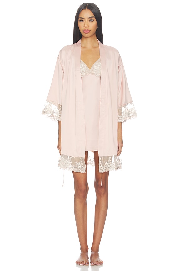 view 2 of 4 Rosa Kimono Wrap With Embroidery in Smokey Rose