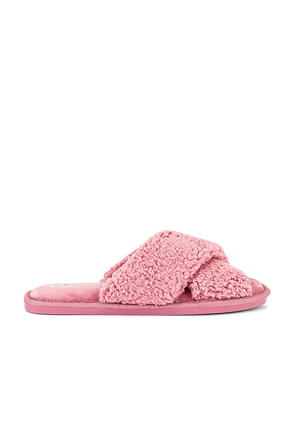 view 1 of 5 Sherpa Victoria Criss Cross Slippers in Pink