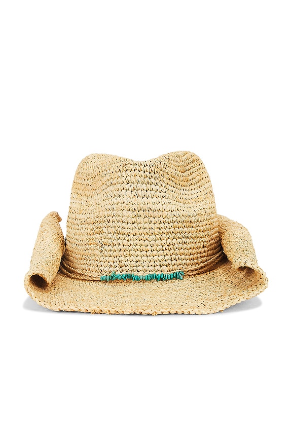 view 1 of 2 Tanya Crochet Raffia Cowboy Hat in Natural
