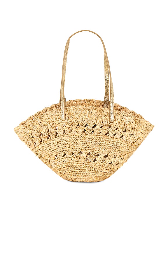 view 2 of 4 Salerno Small Tote in Natural & Gold