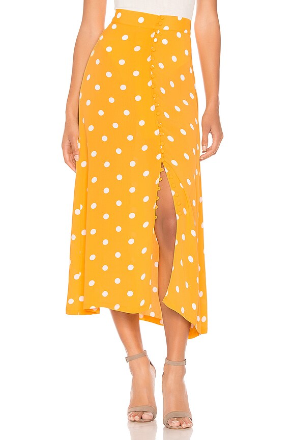 view 1 of 4 Sophia Skirt in Yellow Dot in Yellow Polka Dot