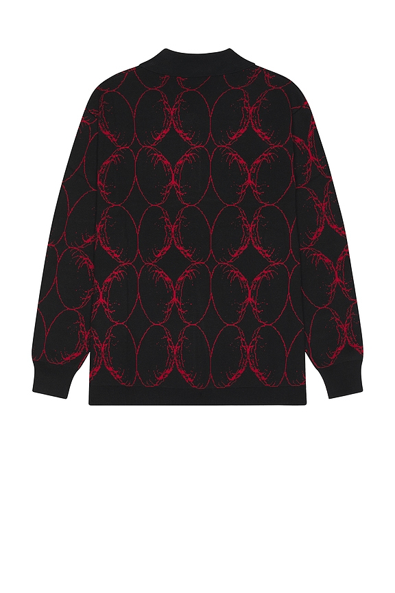 view 2 of 3 Coil Knit Polo in Black Blood