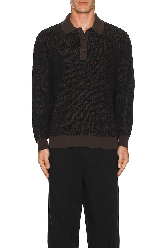 view 4 of 4 Expansion Knit Polo in Brown