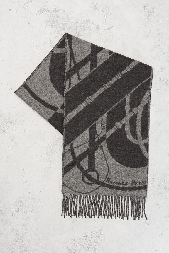 view 2 of 6 Hermes Cashmere Scarf in Grey