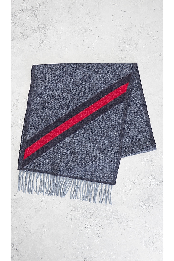 view 2 of 7 Gucci Monogram Scarf in Blue