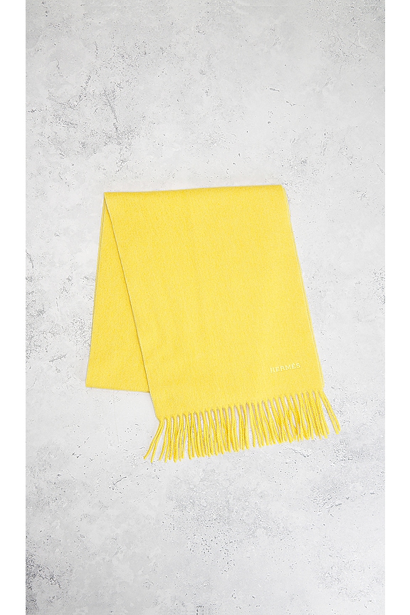 view 2 of 3 Hermes Cashmere Scarf in Yellow