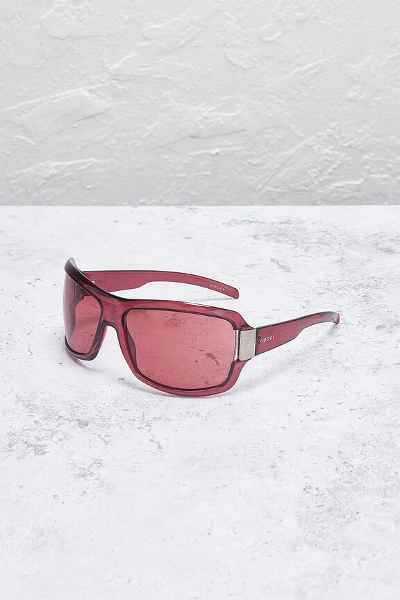 view 2 of 8 Gucci Tinted Shield Sunglasses in Red