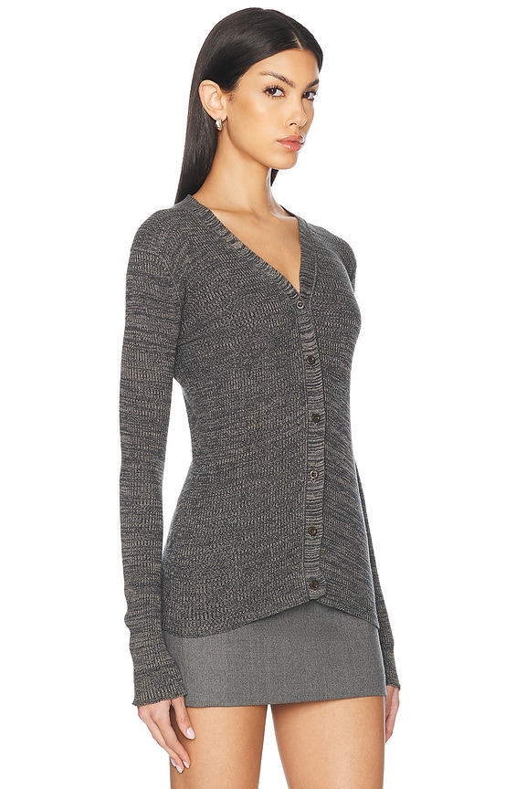 view 2 of 5 Prada Ribbed Knit Cardigan in Grey