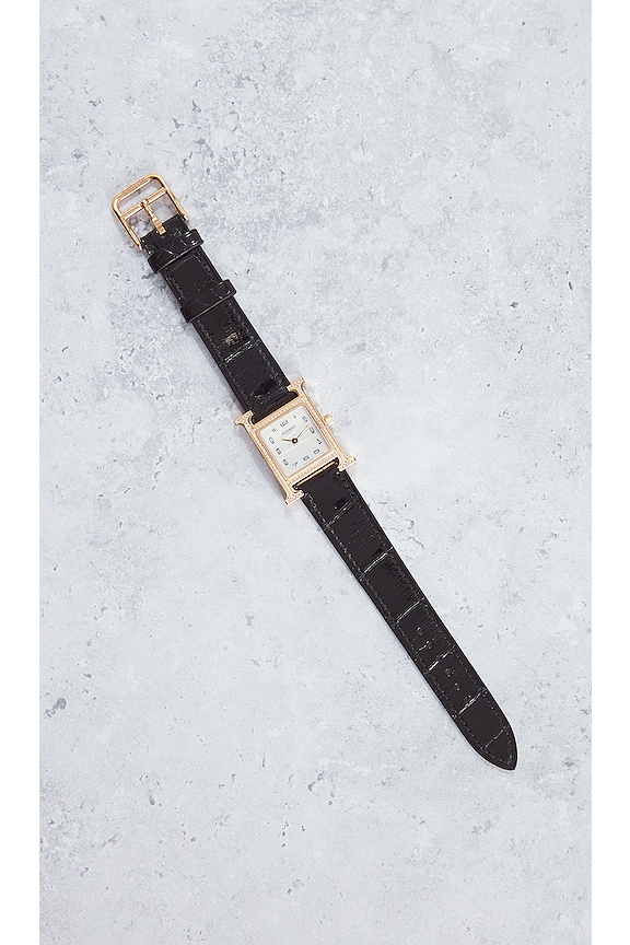 view 2 of 6 Hermes Heure H Watch in Gold & Black Alligator