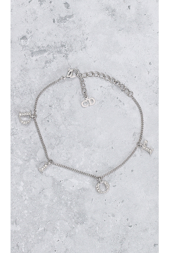 view 2 of 5 Dior Rhinestone Logo Bracelet in Silver