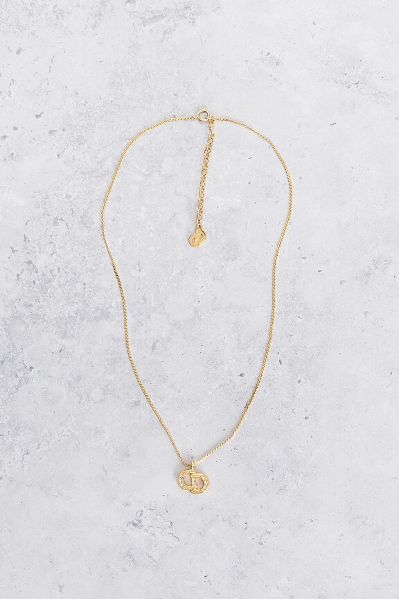 view 2 of 4 Dior CD Rhinestone Necklace in Gold
