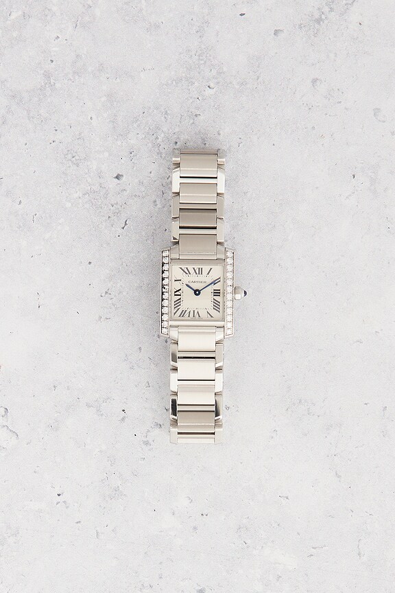 view 2 of 7 Cartier Tank Francaise Steel Diamond Dial Watch in Silver