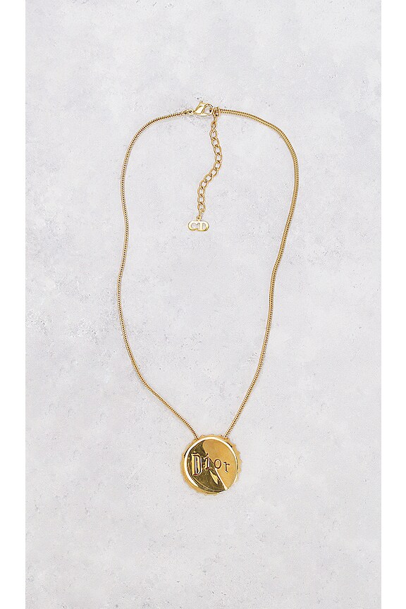 view 2 of 7 Dior Bottle Cap Pendant Necklace in Gold