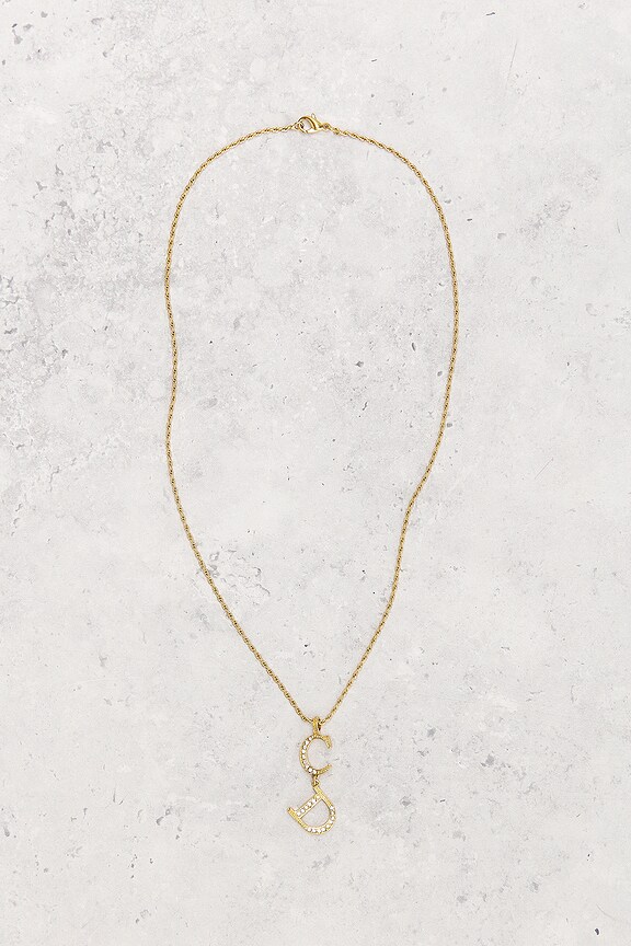 view 2 of 5 Dior Rhinestone CD Necklace in Gold