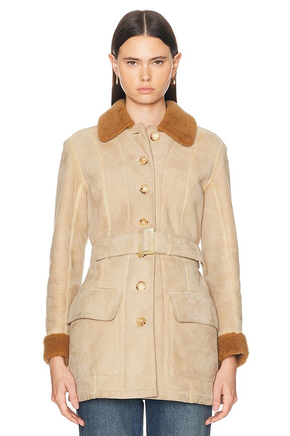 view 2 of 5 MANTEAU HERMES in Tan