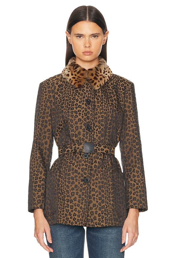 view 1 of 5 Fendi Leopard Jacket in Brown