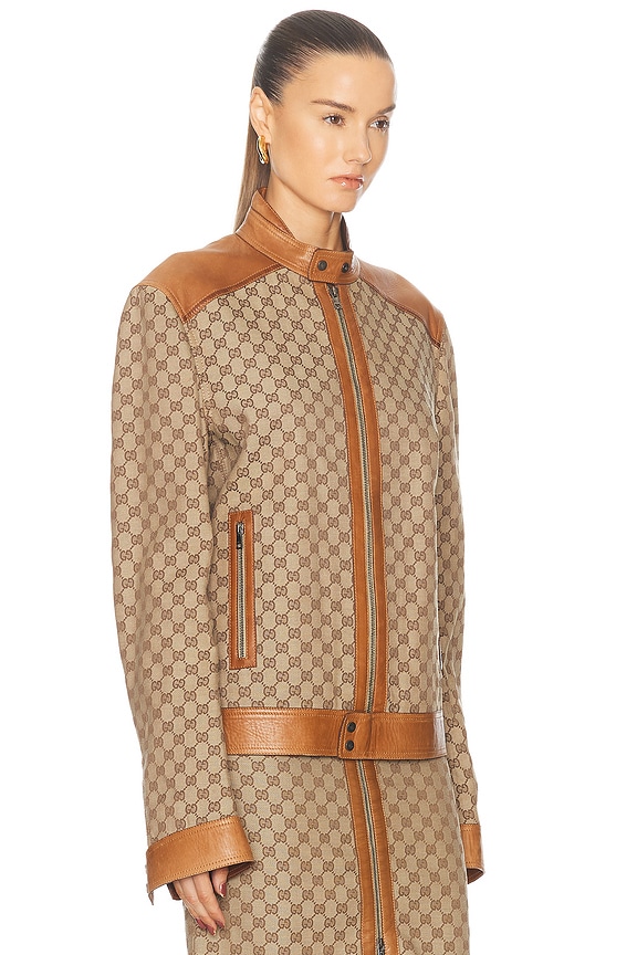 view 2 of 5 Gucci GG Moto Jacket in Beige