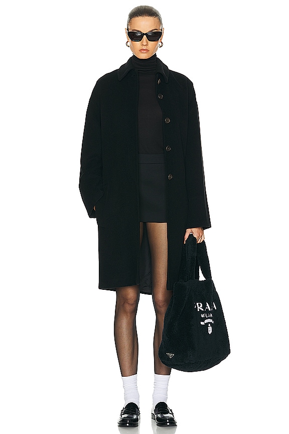 view 1 of 4 Prada Wool Coat in Black