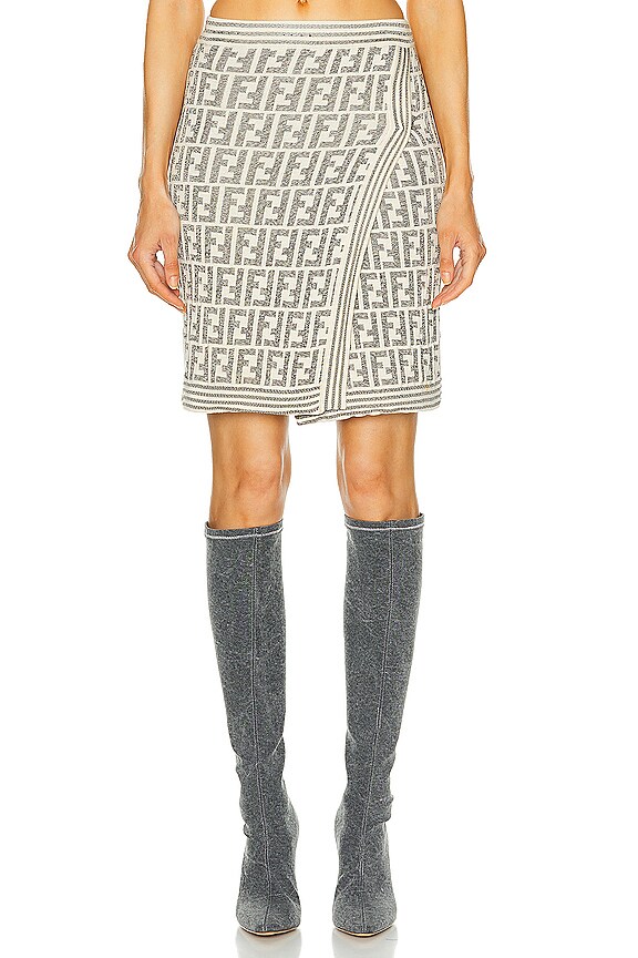 view 1 of 5 Fendi Zucca Skirt in Grey