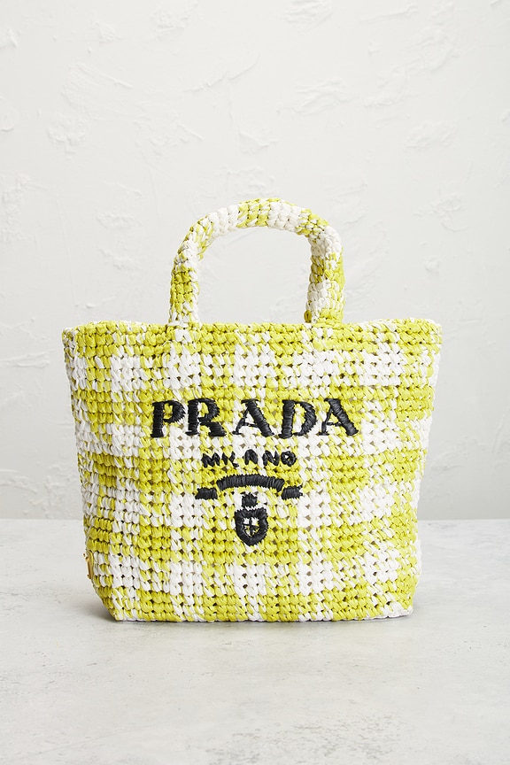 view 2 of 8 Prada Raffia Tote Bag in Yellow