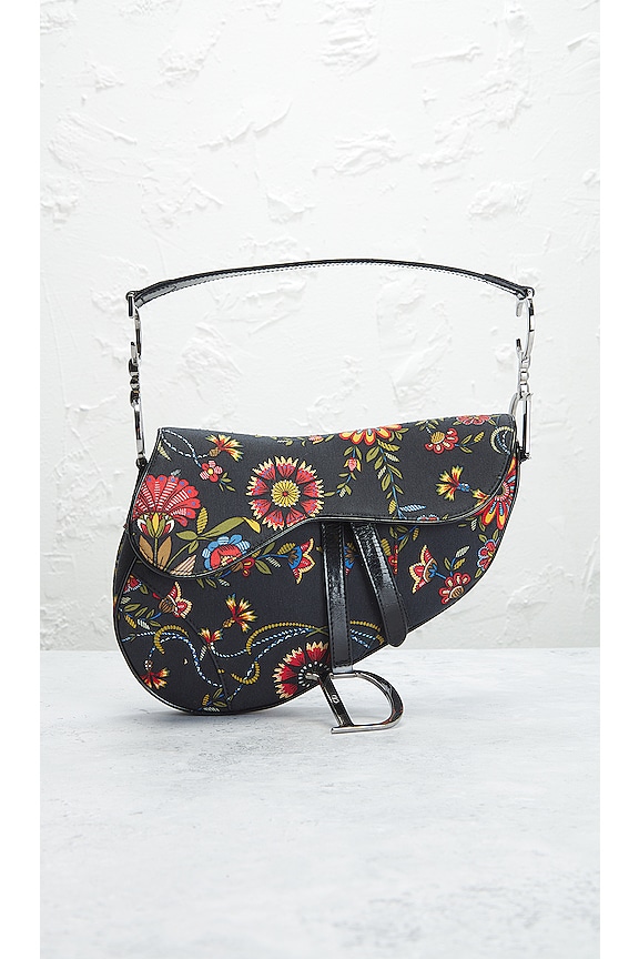 view 2 of 10 Dior Floral Saddle Bag in Multi Black