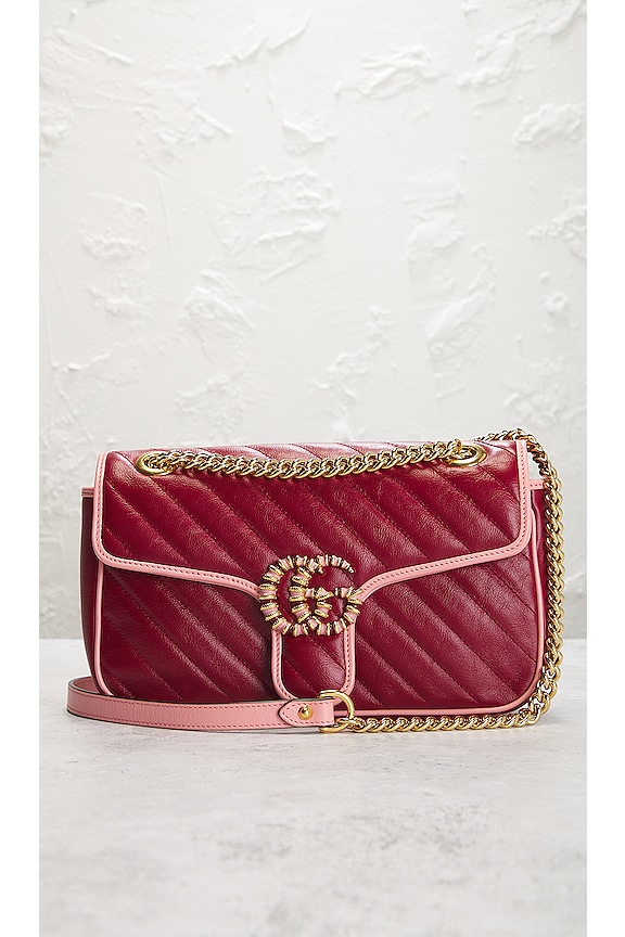 view 2 of 10 Gucci GG Marmont Quilted Shoulder Bag in Red
