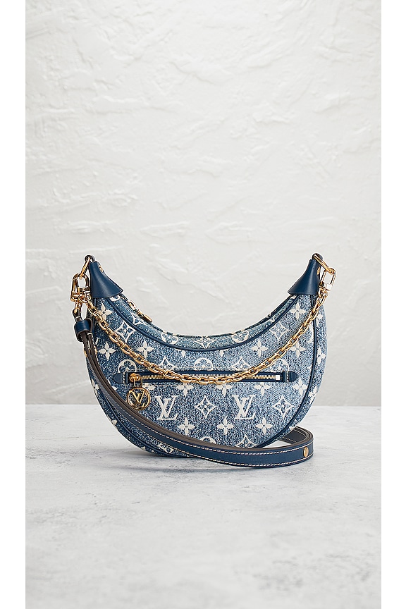 view 2 of 10 Louis Vuitton Monogram Denim Loop Hobo Shoulder Bag in Blue