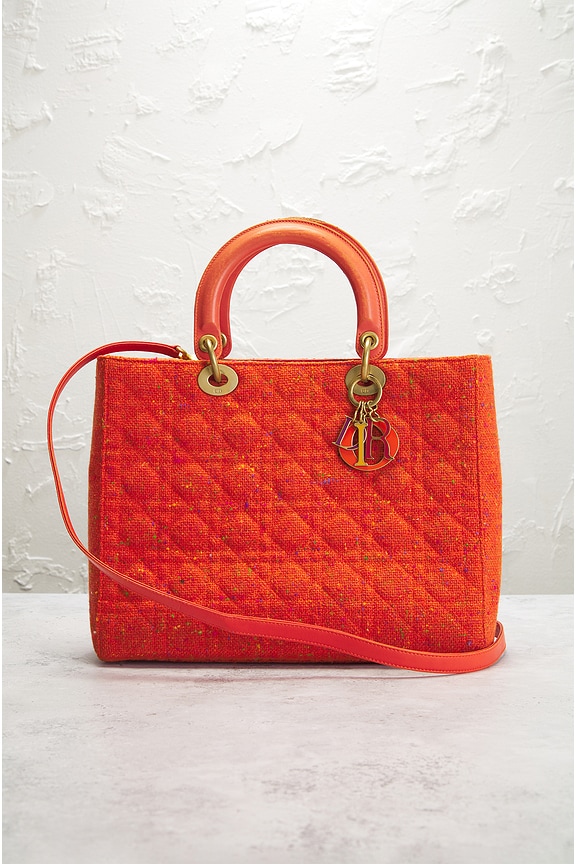 view 2 of 9 Dior Wool Cannage Lady Handbag in Orange