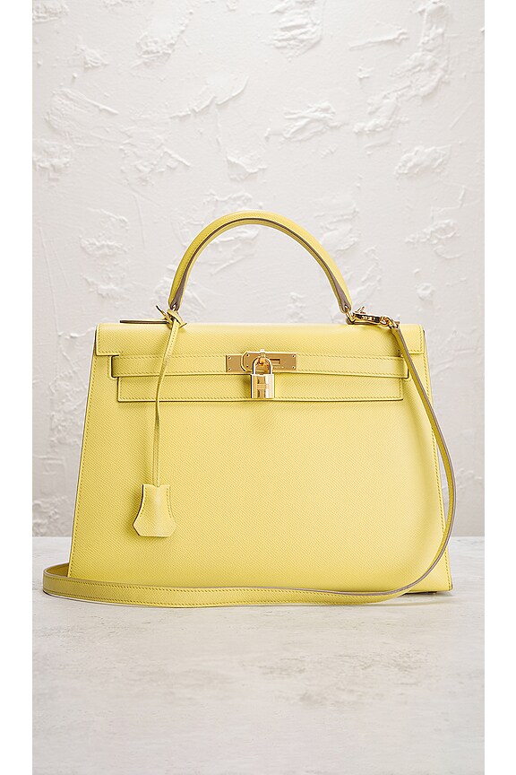 view 2 of 10 Hermes Kelly 32cm Handbag in Lime
